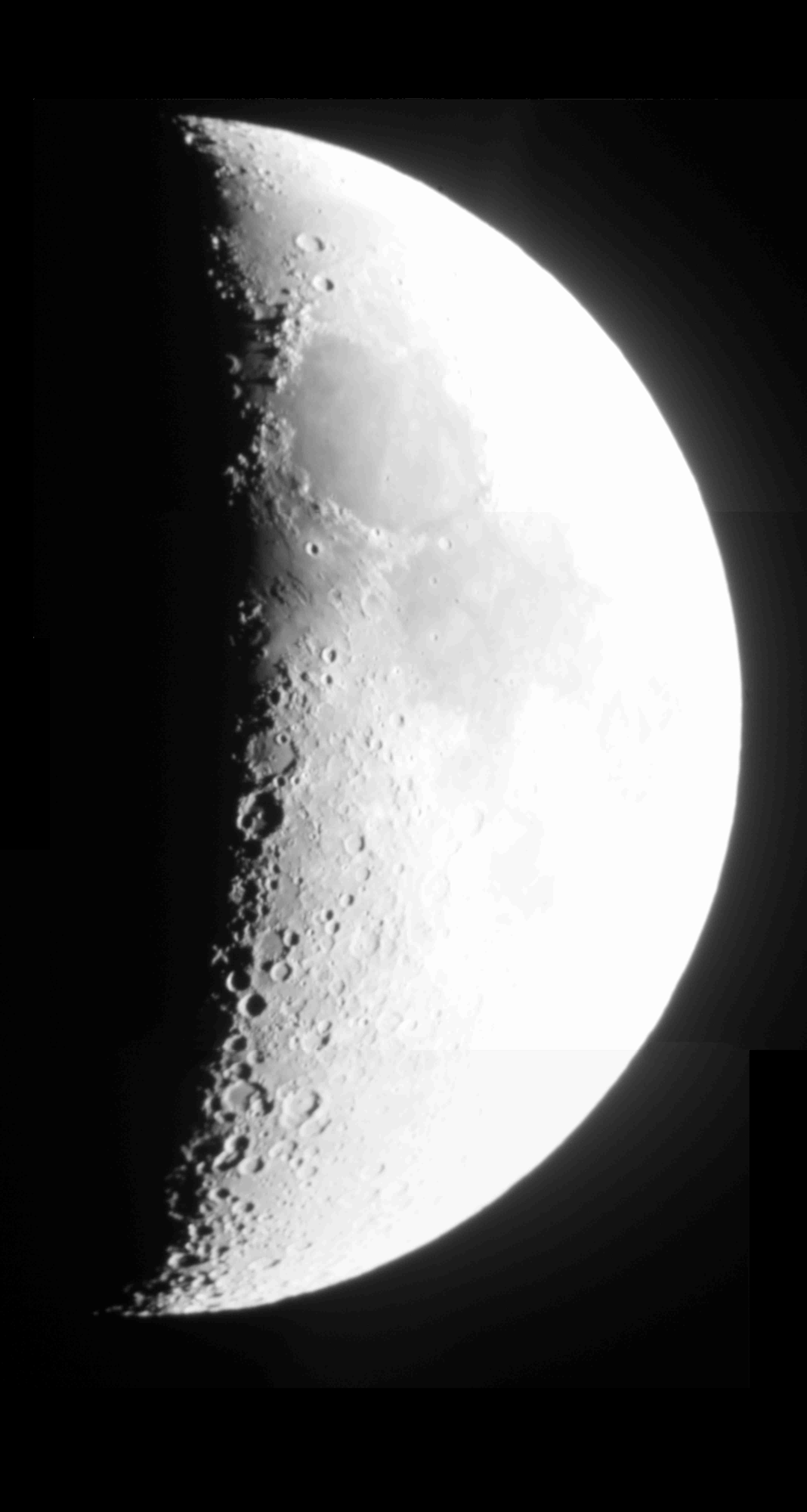 A serendipitous shot of four craters perfectly illuminated to form an 'X'.