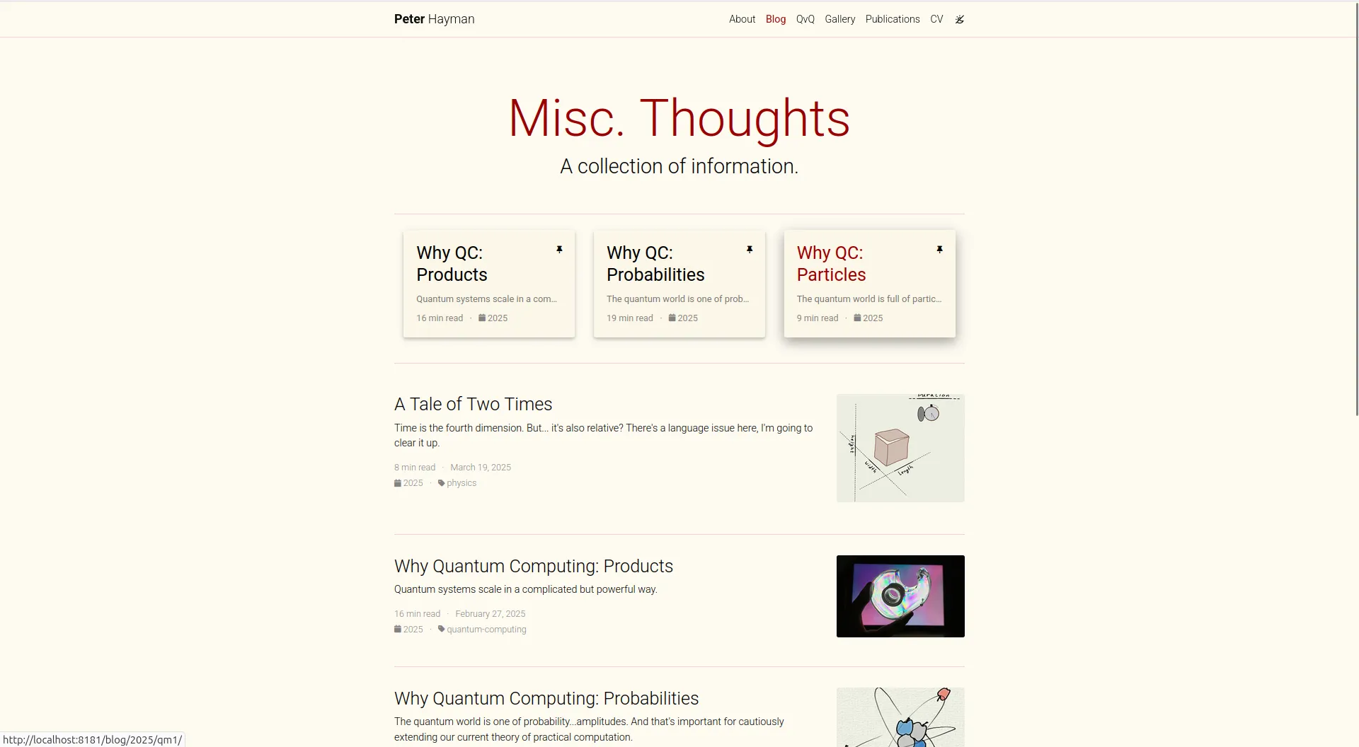 My old website design