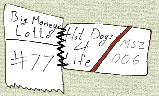 A pair of pairoftickets for two quantum lotteries.