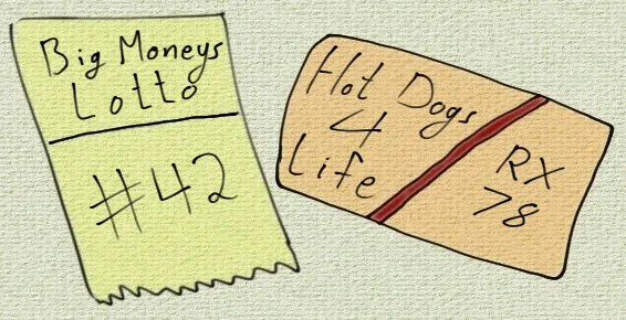 A pair of lottery tickets